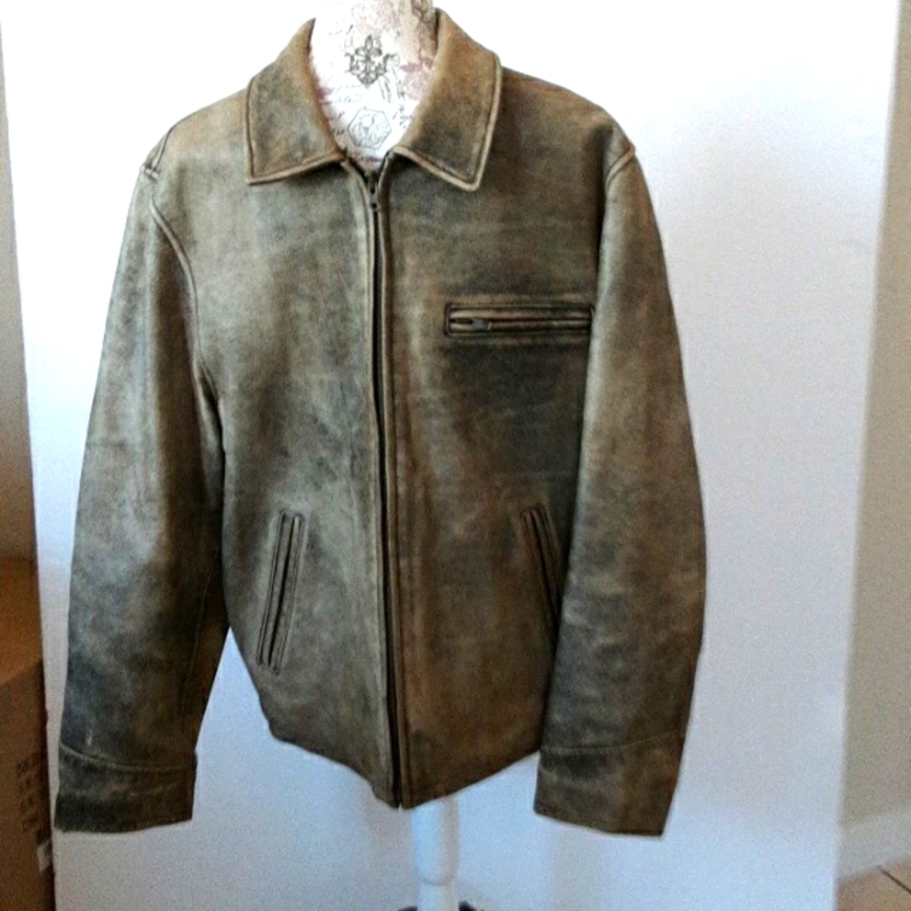 Vintage 90's Distressed Leather Jacket